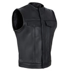 Biker Vest for Men in Leather, Denim and Camo Styles