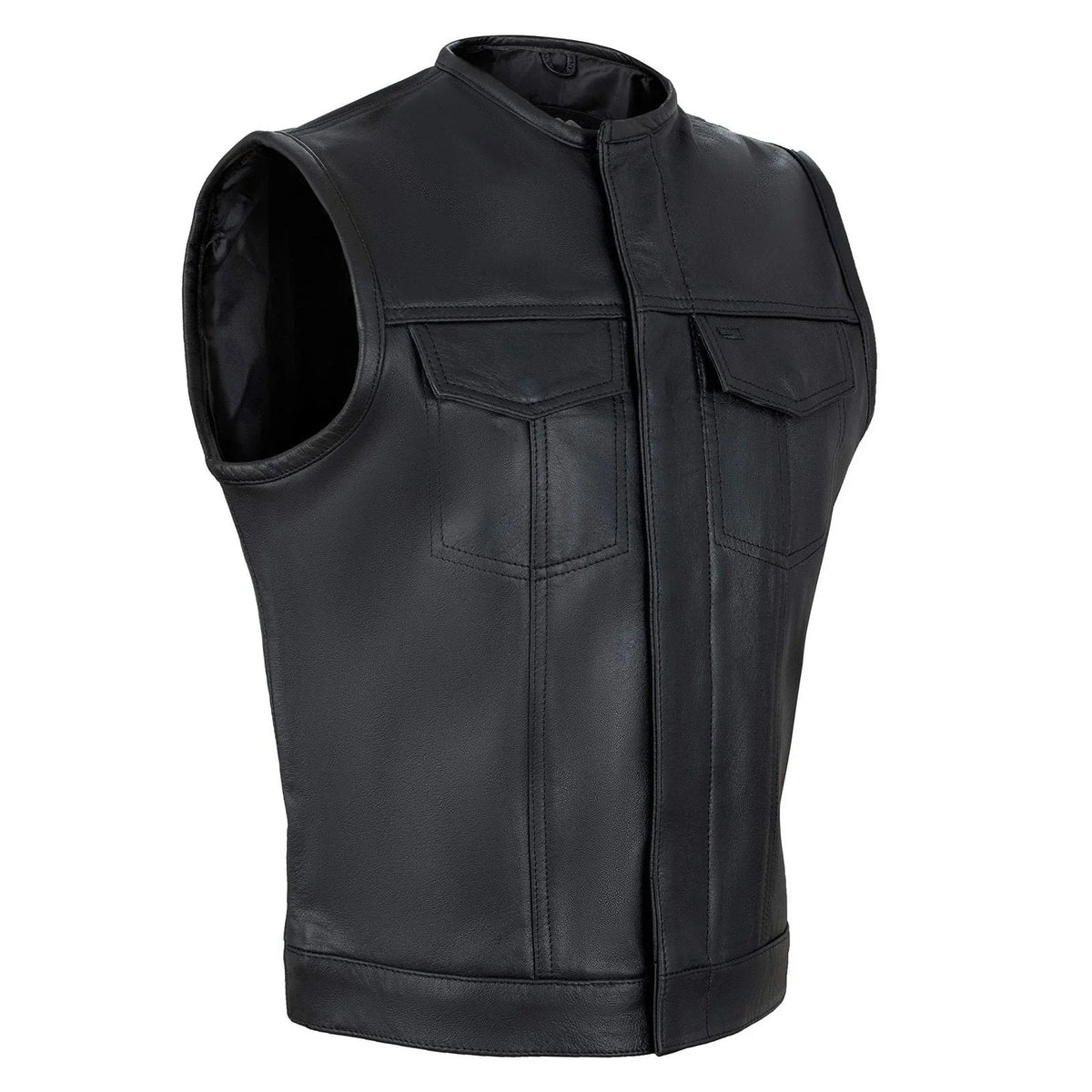 Biker Vest for Men in Leather, Denim and Camo Styles