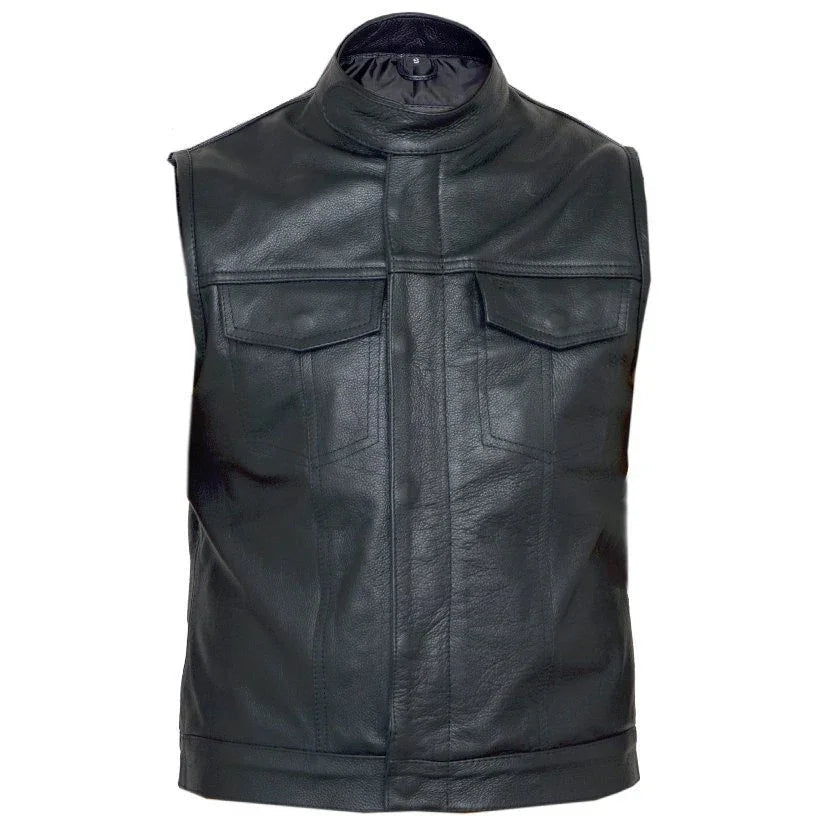 Biker Vest for Men in Leather, Denim and Camo Styles