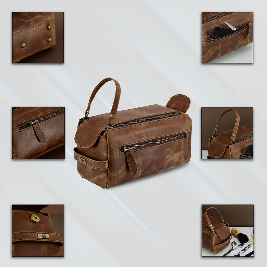 Mens Toiletry Bag Travel Dopp Kit with Spacious Zip Storage