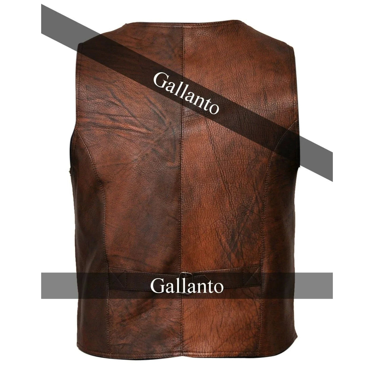 Leather Biker Vest with Classic Snap Button Front