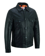 Best Men's Leather Jackets  Black Napa Trucker by Gallanto