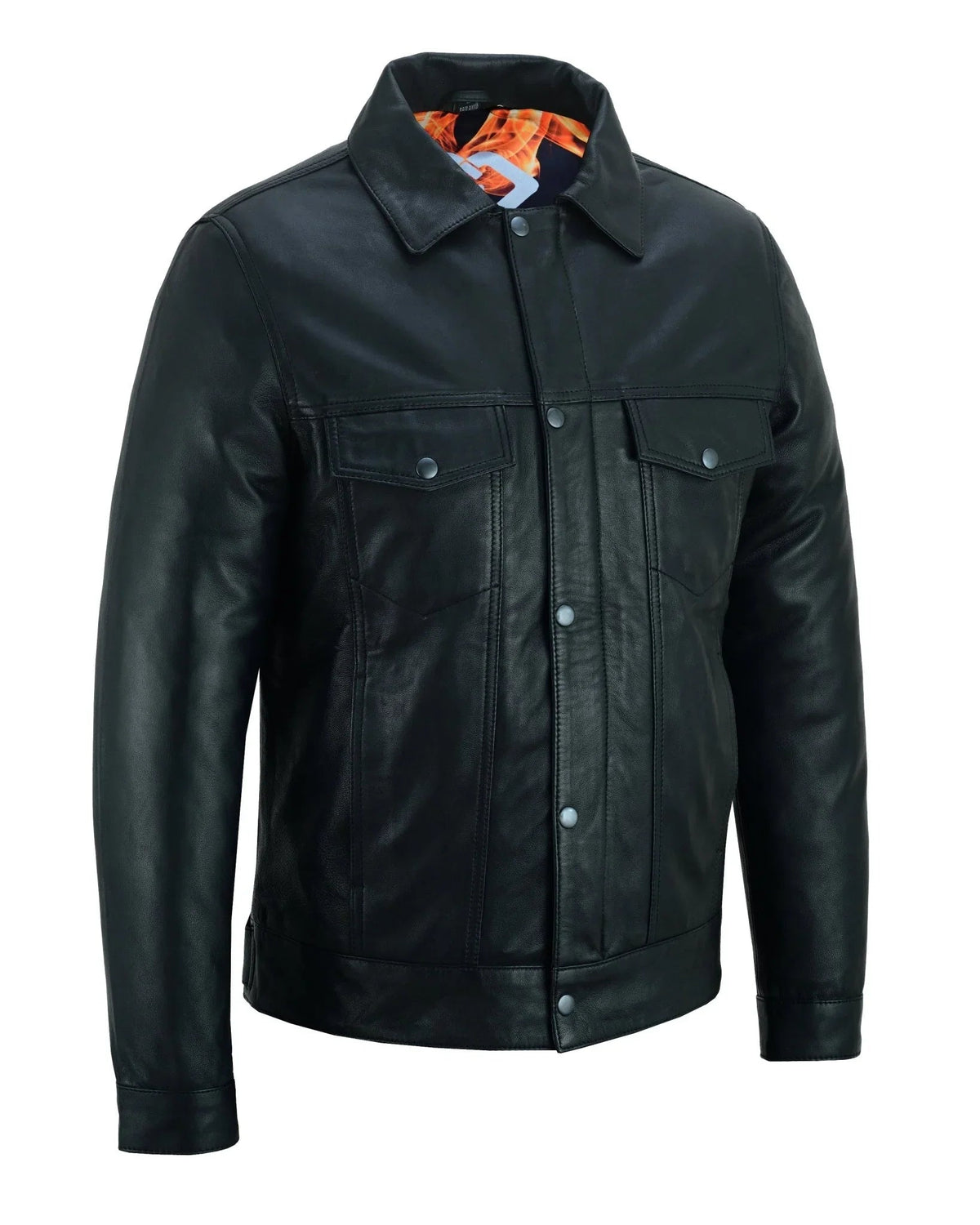 Best Men's Leather Jackets  Black Napa Trucker by Gallanto
