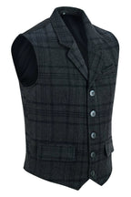 Mens Tweed Vest with Formal Check and Blazer-Style Cut