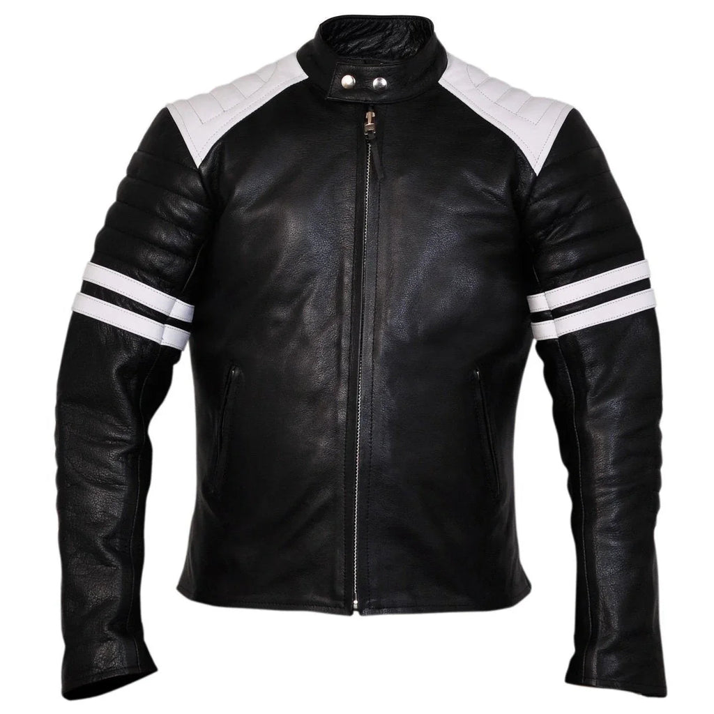 Mens Leather Moto Jacket – Fight Club-Inspired Design
