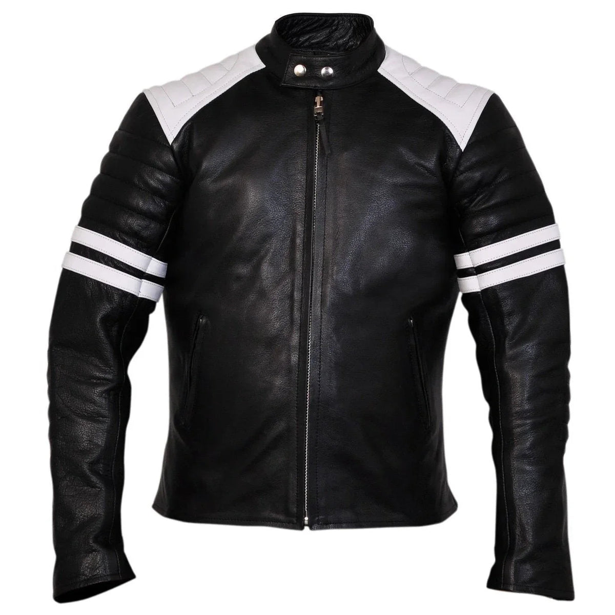 Mens Leather Moto Jacket – Fight Club-Inspired Design