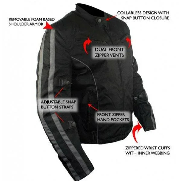 Textile Motorcycle Clothing – Lightweight CE Armoured Riding Jacket