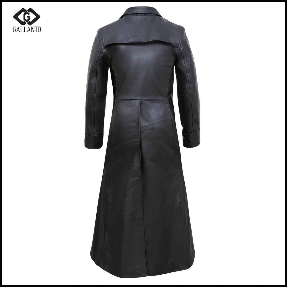 Leather Trench Coat for Men – Distressed Gothic Full Length Coat