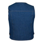 Denim Moto Vest with Antique Buttons and YKK Zippers