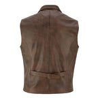 Leather Mens Dress Vest in Sheepskin and Goat Suede