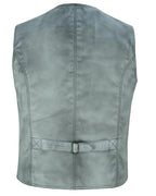 Leather Biker Vest with Classic Snap Button Front
