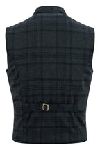 Mens Tweed Vest with Formal Check and Blazer-Style Cut