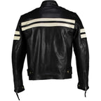 Men’s Cafe Racer Jacket with Ribbed Shoulder Panels