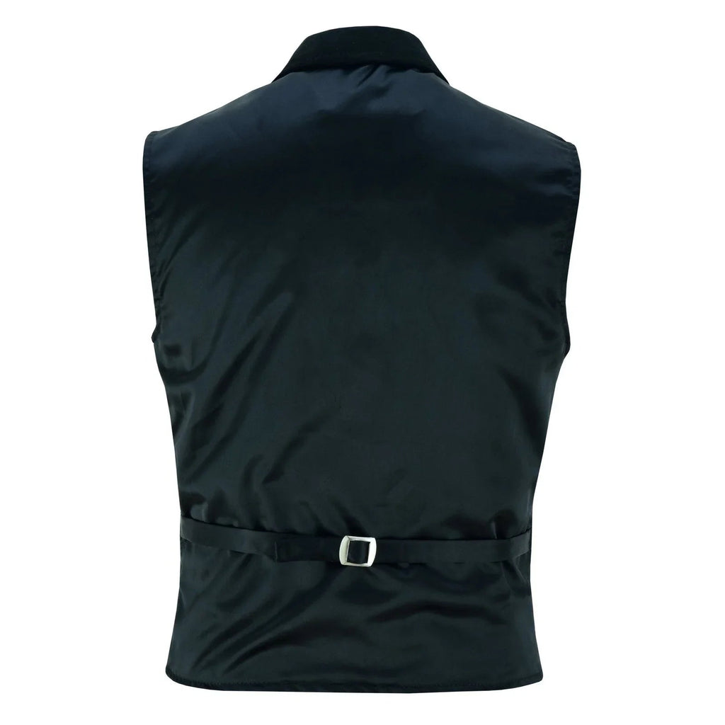 Leather Mens Dress Vest in Sheepskin and Goat Suede