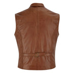 Leather Mens Dress Vest in Sheepskin and Goat Suede