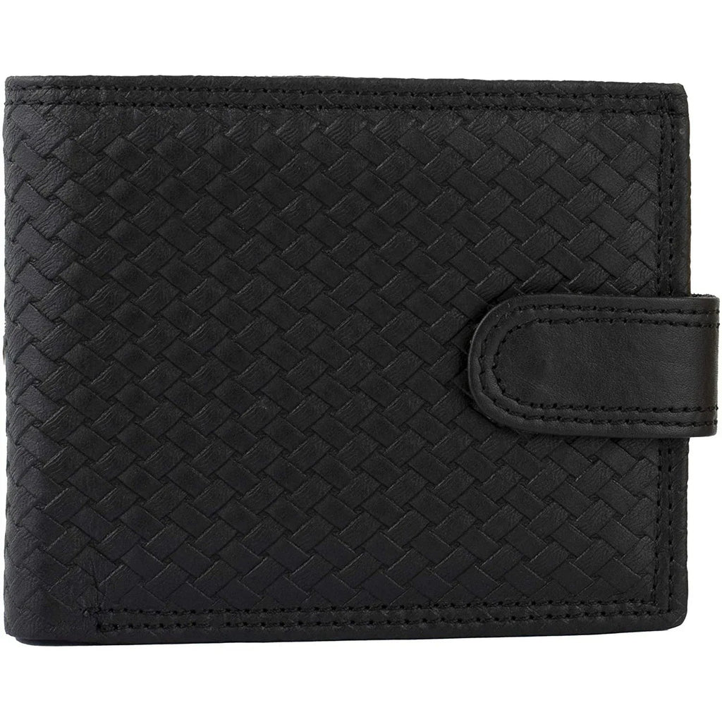 Men's Billfold Woven Leather RFID Protected Wallet