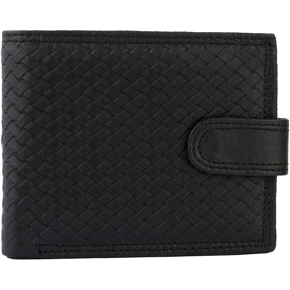 Men's Billfold Woven Leather RFID Protected Wallet