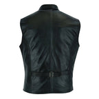 Leather Mens Dress Vest in Sheepskin and Goat Suede