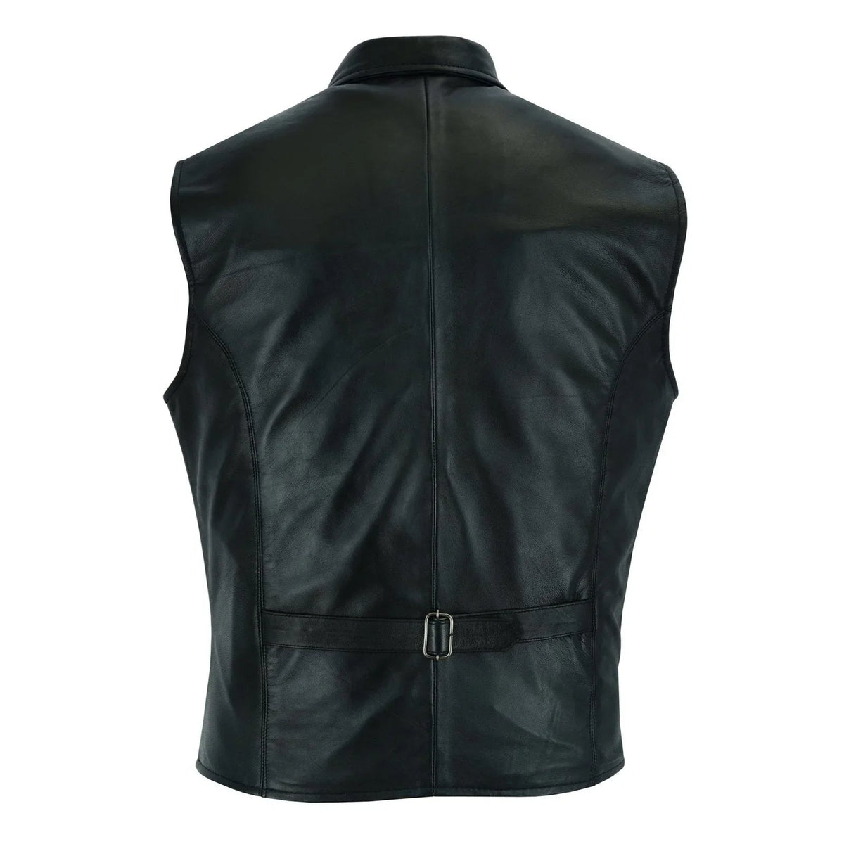 Leather Mens Dress Vest in Sheepskin and Goat Suede