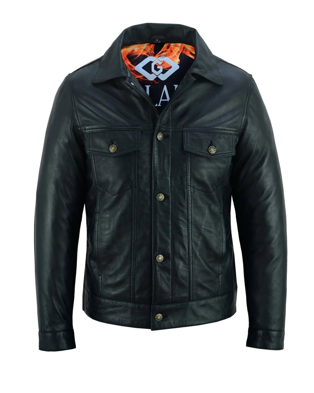 Best Men's Leather Jackets  Black Napa Trucker by Gallanto
