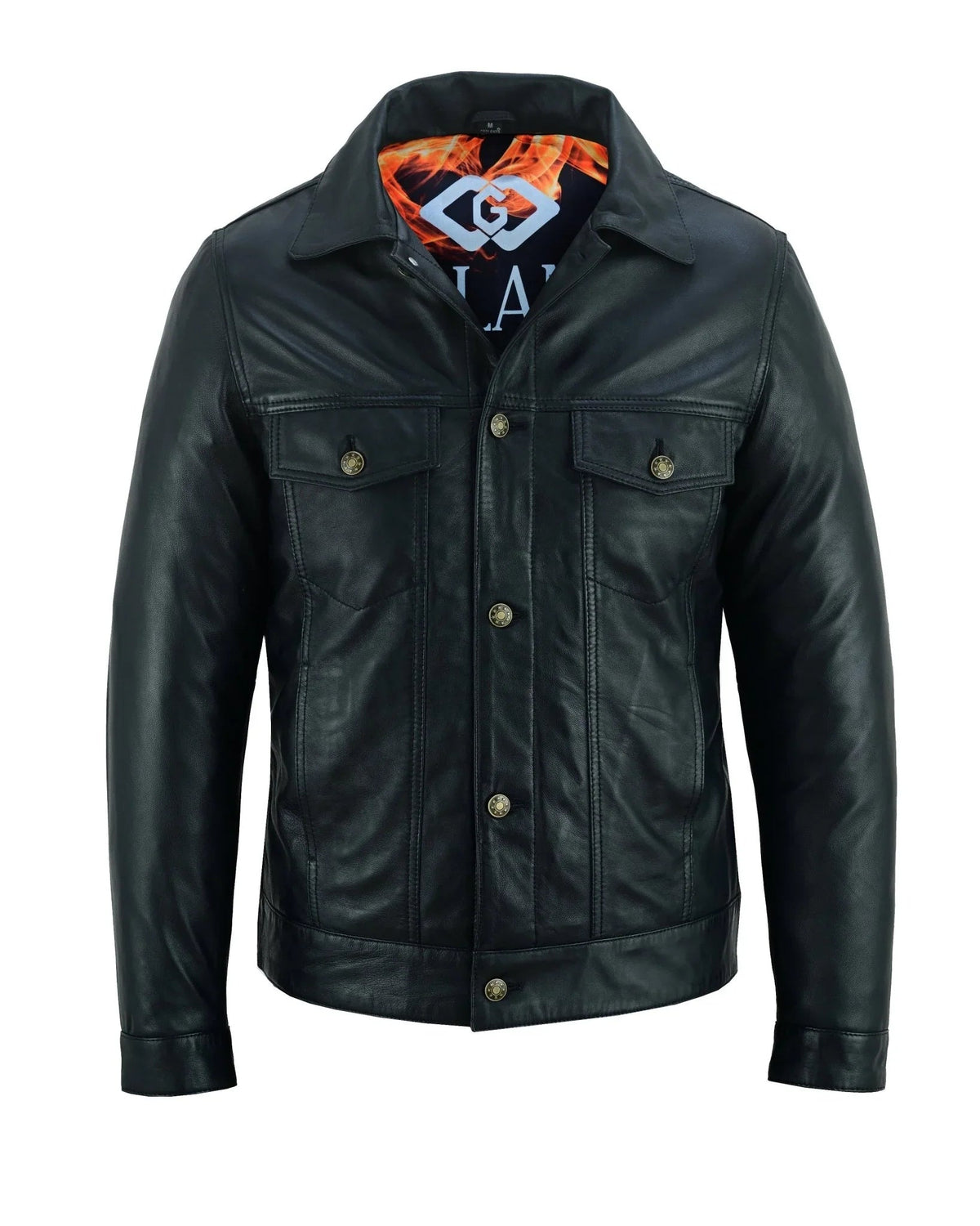 Best Men's Leather Jackets  Black Napa Trucker by Gallanto