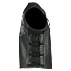 Leather Vest for Men Biker Style Design with Skull Patch