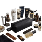 Leather Wash Bag Men Premium Travel Toiletry Organiser with Zip