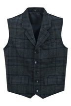 Mens Tweed Vest with Formal Check and Blazer-Style Cut
