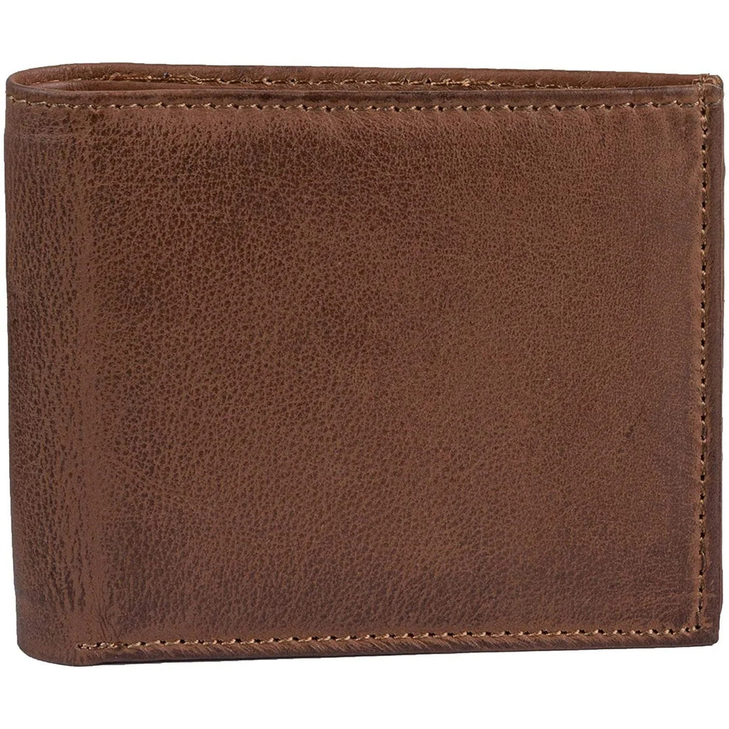 Slim RFID Protected Cowhide Leather Billfold Wallet Mens
