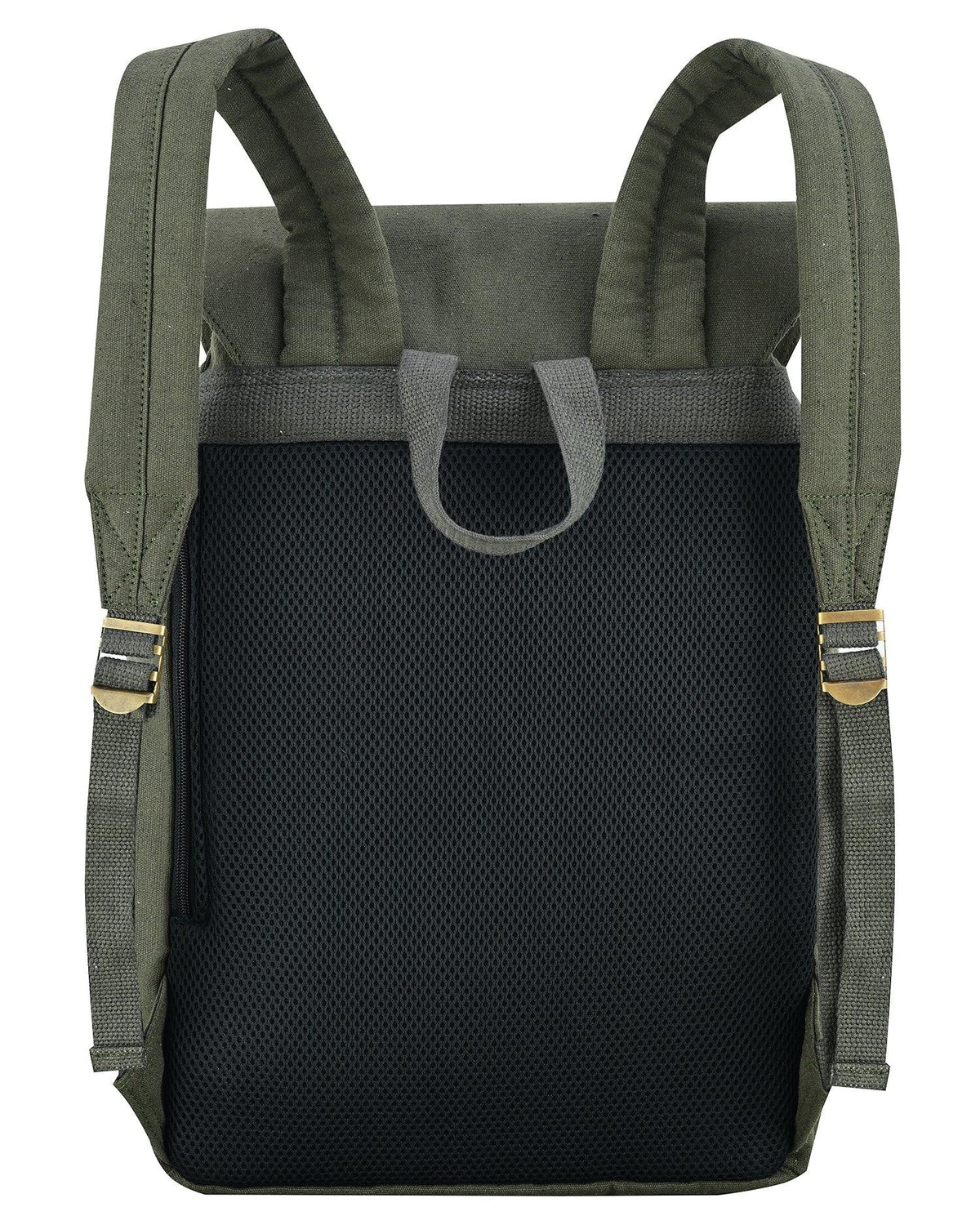 Canvas Travel Backpack Men with Leather Trim and Laptop Compartment