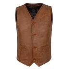 Mens Biker Vest in Classic Soft Leather and Suede Styles