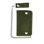 Chain Wallet for Men with Full-Grain Leather and Steel Chain