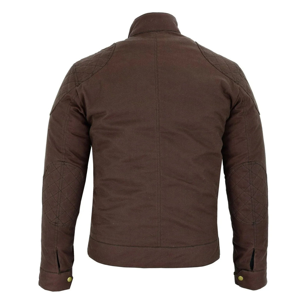 Wax Cotton Jackets for Men Vintage Motorcycle Biker Jacket
