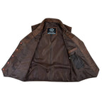 Leather Mens Dress Vest in Sheepskin and Goat Suede