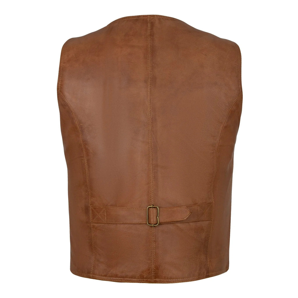 Mens Biker Vest in Classic Soft Leather and Suede Styles