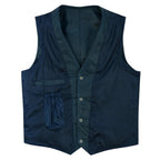 Leather Biker Vest with Classic Snap Button Front