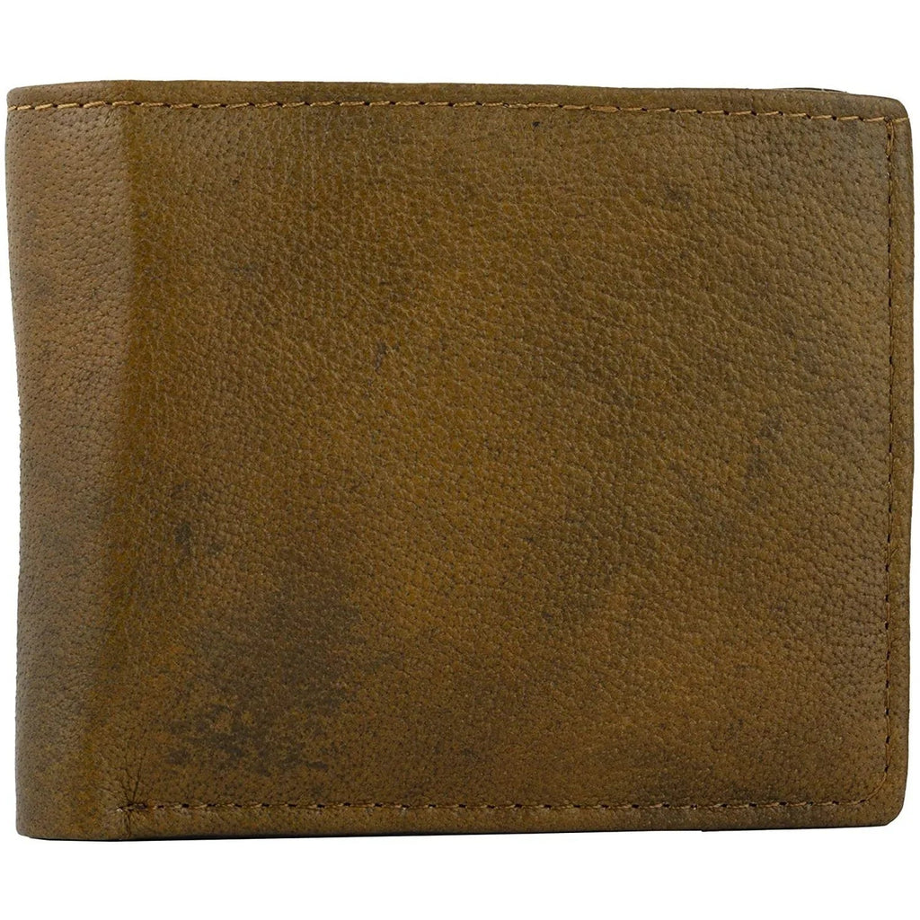 Genuine Cowhide Leather RFID Bifold Mens Wallet Designer