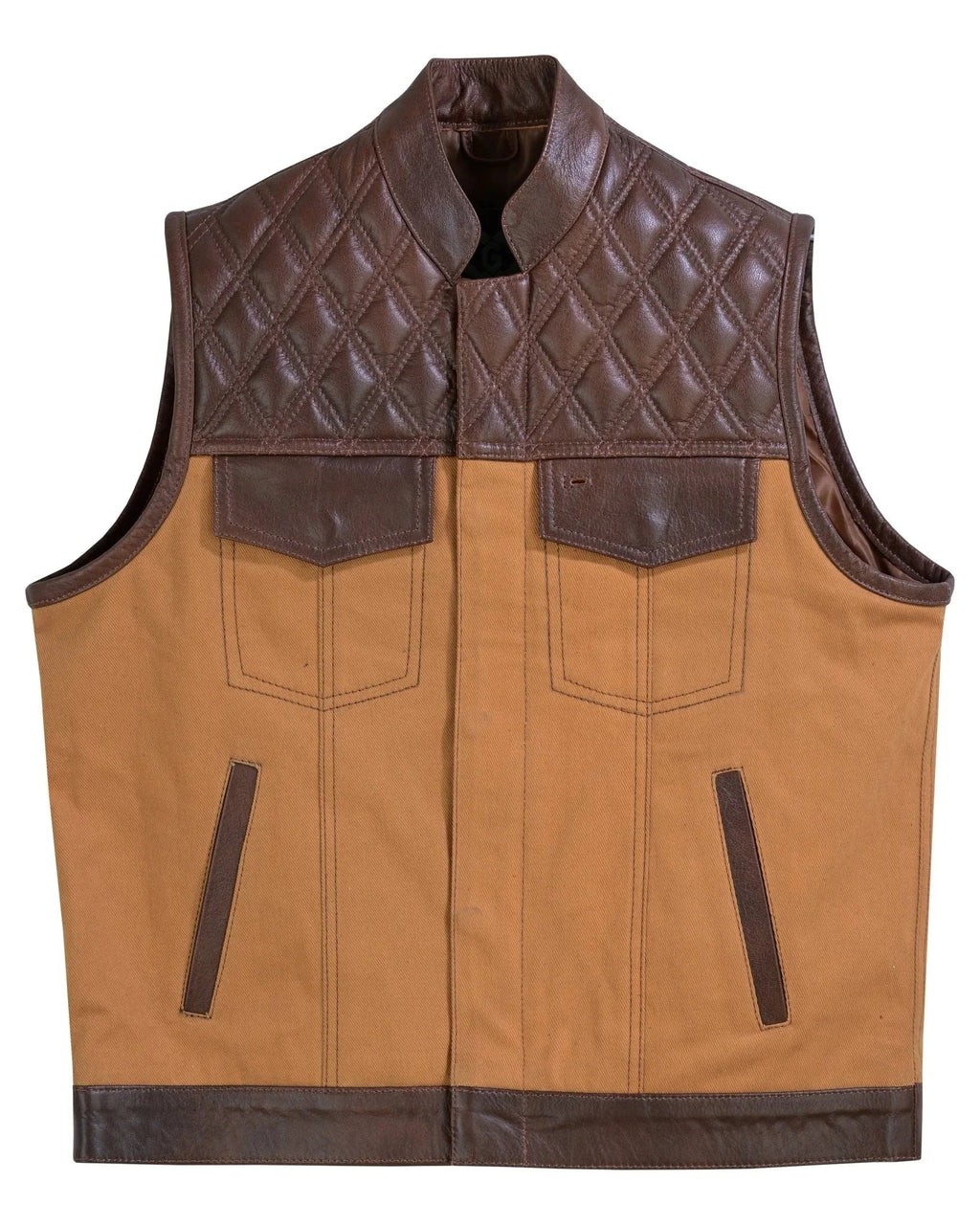 Biker Vest for Men in Leather, Denim and Camo Styles