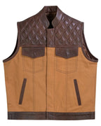 Biker Vest for Men in Leather, Denim and Camo Styles