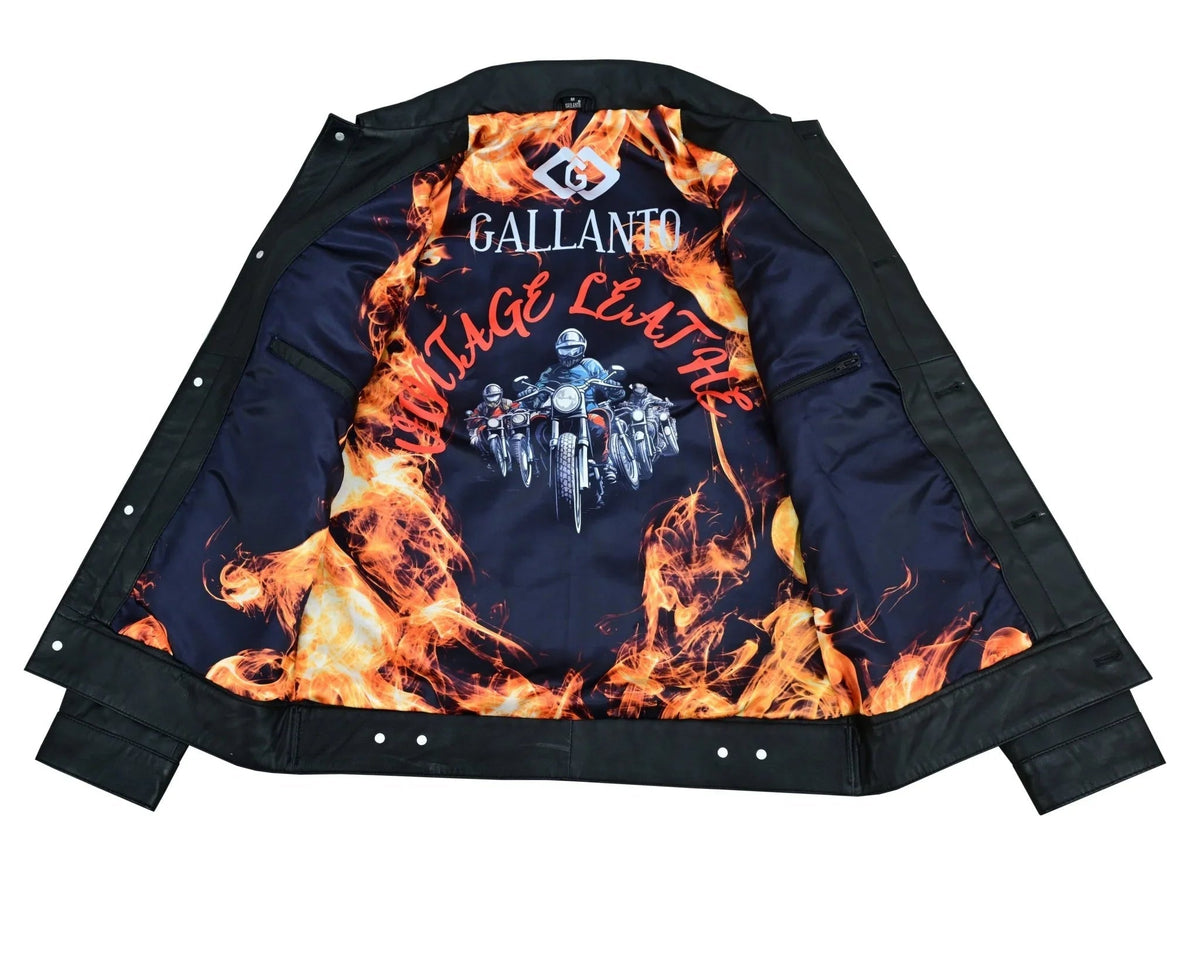 Best Men's Leather Jackets  Black Napa Trucker by Gallanto