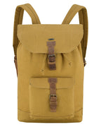 Canvas Travel Backpack Men with Leather Trim and Laptop Compartment