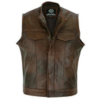 Biker Vest for Men in Leather, Denim and Camo Styles