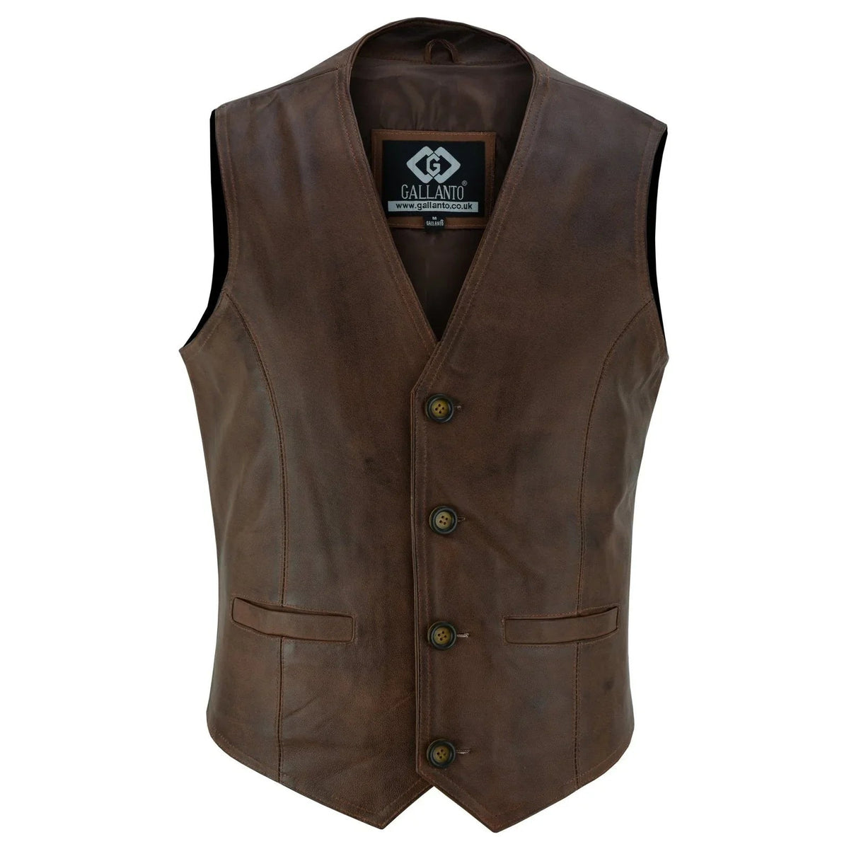 Mens Biker Vest in Classic Soft Leather and Suede Styles