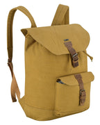 Canvas Travel Backpack Men with Leather Trim and Laptop Compartment
