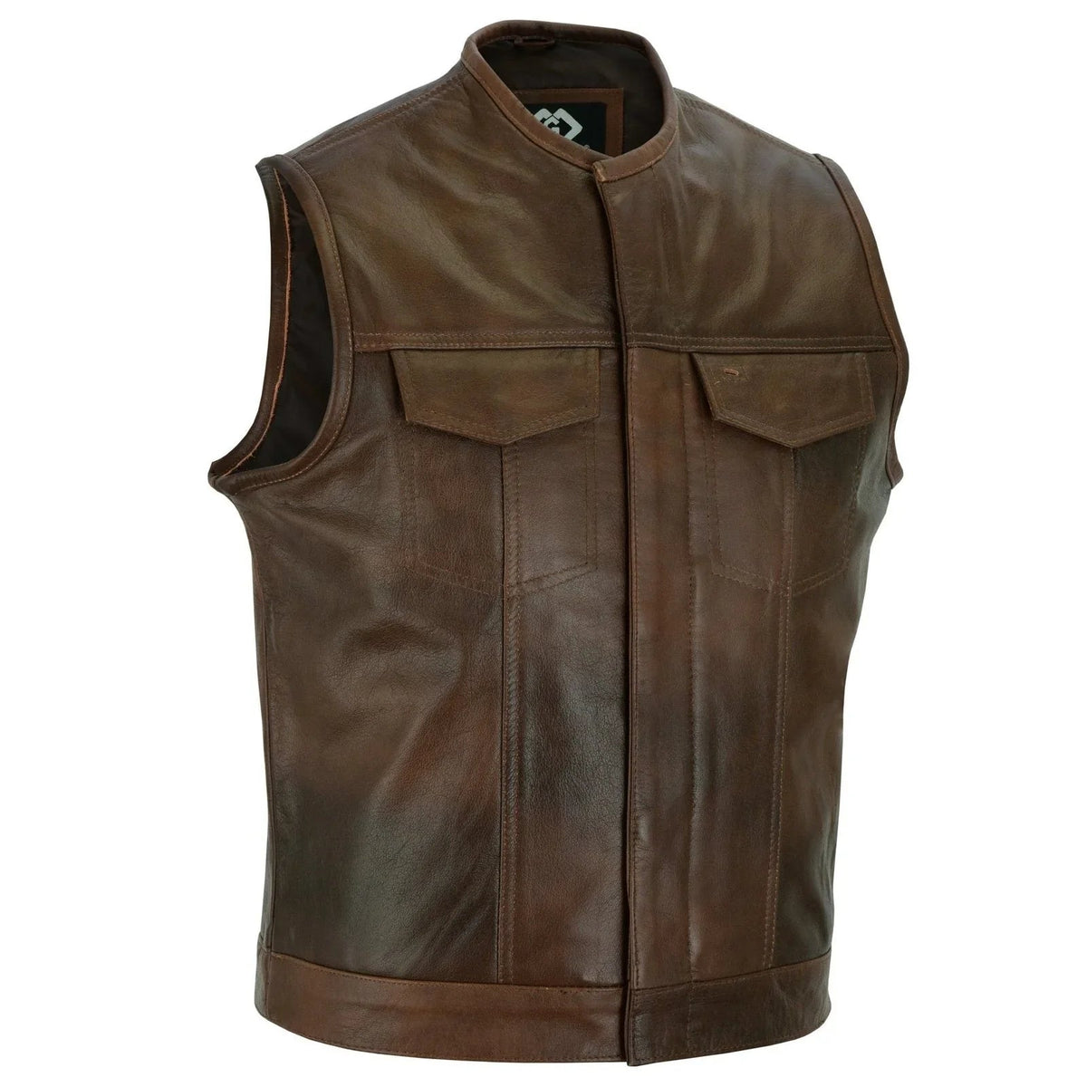 Biker Vest for Men in Leather, Denim and Camo Styles
