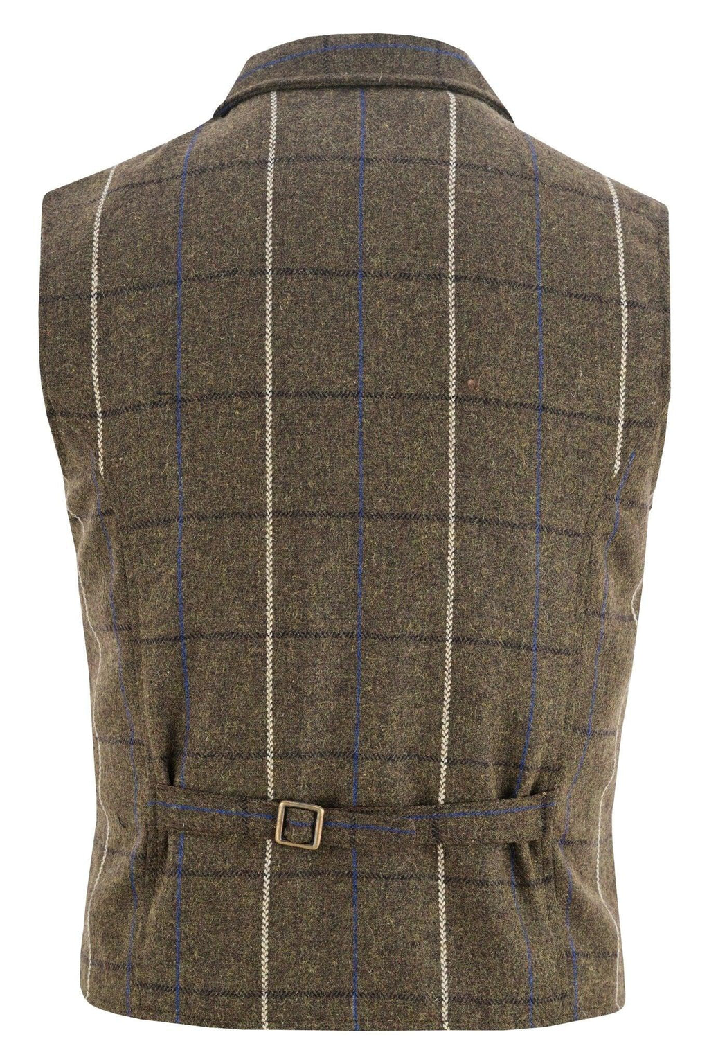 Mens Tweed Vest with Formal Check and Blazer-Style Cut