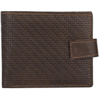 Men's Leather Wallets With Woven Trifold RFID Design