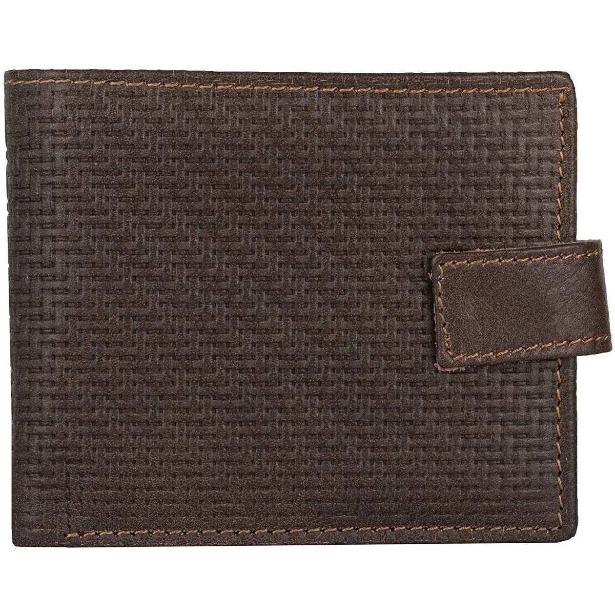 Men's Leather Wallets With Woven Trifold RFID Design