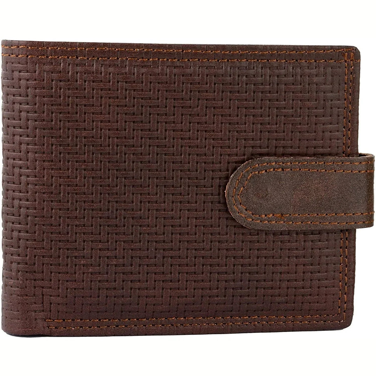 Men's Billfold Woven Leather RFID Protected Wallet