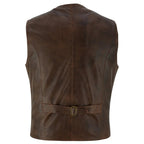 Mens Biker Vest in Classic Soft Leather and Suede Styles
